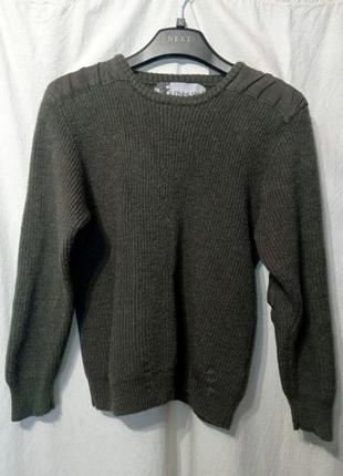Свитер glenhusky шерсть, хаки, р. м. made in scotland 100% wool.