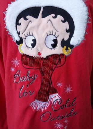 Подарочный флисовый теплый свит шот  с надписью / кофта  betty boop2 фото