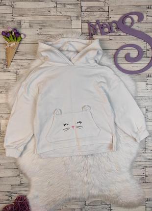 Детское утепленное худи goldi для девочки белое с капюшоном размер 128