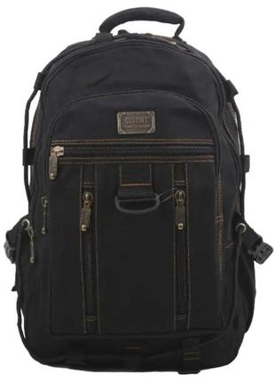 Мужской рюкзак goldbe 257 чёрный брезентовый 35л