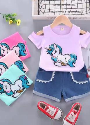 Костюм костюмчик для дівчинки шорти футболка