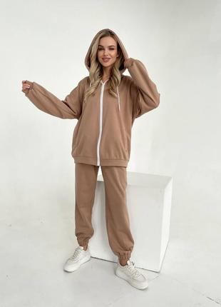 Спортивный прогулочный женский костюм с худые спортивные штаны3 фото