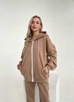 Спортивный прогулочный женский костюм с худые спортивные штаны7 фото