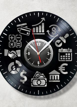 Фінанси годинник годинники настінні для бухгалтера годинники для фінансиста годинники чорні настінні годинники для директора2 фото