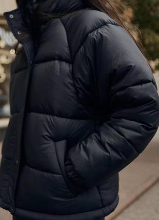 Жіноча куртка оверсайз чорна / зимовий пуховик до - 20*с5 фото