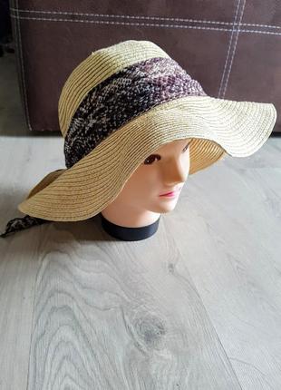 Клевая соломенная шляпа с косынкой 88% соломка