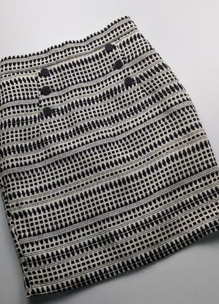 Твидовая юбка h&m черно-белая1 фото