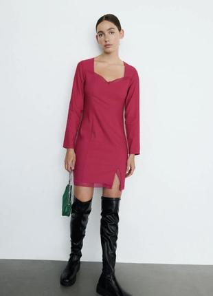 Малинова сукня з мереживом reserved