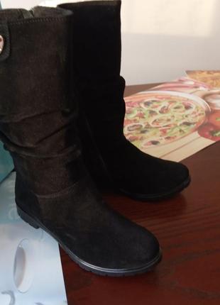 Новые замшевые сапоги на флисе 36 р