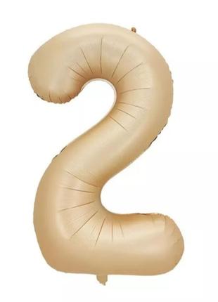 Шарик цифра 2 карамельная, длина 70см, (без гелия), фольга
