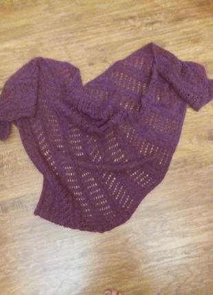 Очень теплая, удобная шерстяная шаль