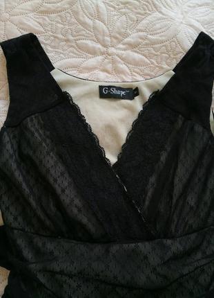 Шикарне коктейльне плаття чорне сітка з підкладкою3 фото