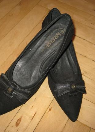 Туфельки на маленькому підборах шкіра і замш