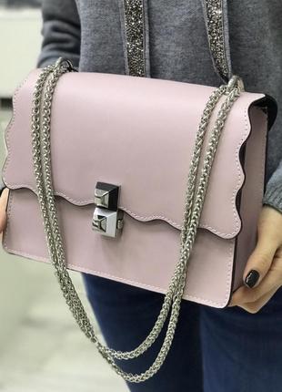 Шкіра шкіряна сумка на ручці ланцюжку cross-body сумочка трендова і стильна кроссбоди