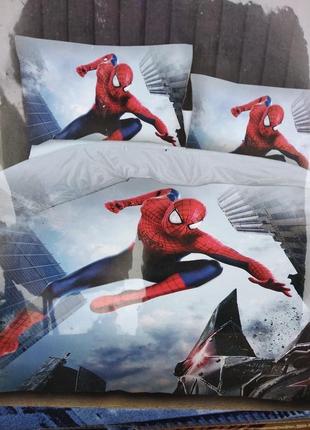 Детский комплект постельного белья из сатина человек паук1 фото