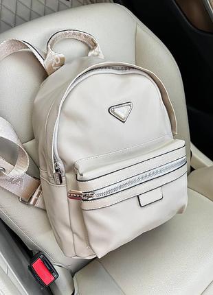 Жіночий популярний бежевий рюкзак з лямками🆕стильний рюкзак з карманом