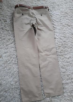 Стильные коттоновые бежевые штаны ,h&m,  p. l-xl4 фото