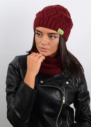 Комплект шапка та снуд