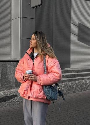 До-20° куртка пальто пуховик с капюшоном непромокаемая с поясом коротка теплая черная голубая пудра розовая молоко8 фото