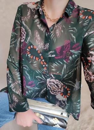 Шифонова блуза у квітковий принт h&m4 фото