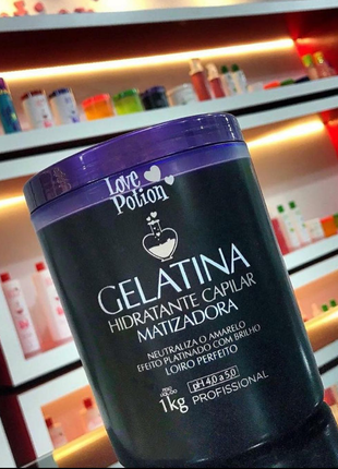 Колаген для волосся з матувальним ефектом love potion gelatina matizadora 1000 мл