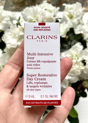 Відновлюючий денний крем з ефектом ліфтингу clarins multi-intensive jour crème lift-repulpante anti-rides