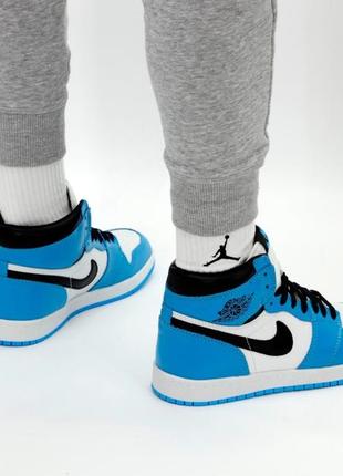 Женские кроссовки nike air jordan 1 high blue white 36-37-38-39-40-419 фото