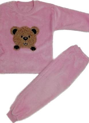 Пижама розовая велсофт (махра) лио1 фото