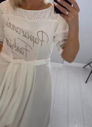 Шикарное нарядное белоснежное платье с россыпью страз, турция 🇹🇷.3 фото