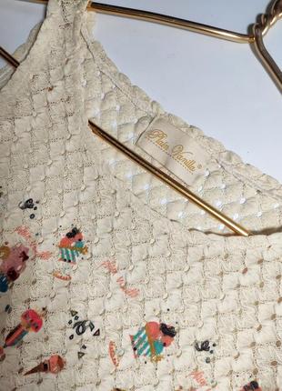 Майка/футболка женская бежевого цвета в принт с мороженным от бренда plain vanilla xs4 фото