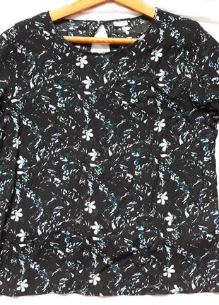 Блуза цветочный принт р.xl/xxl (eur42/44) 16-18р. свободный крой2 фото