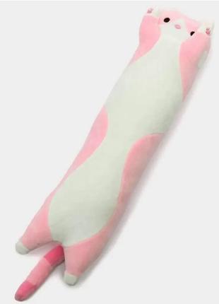 М'яка іграшка обіймашка кіт батон рожевий 70см