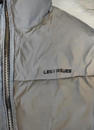 Женская зимняя куртка bershka короткая светоотражающая серая размер xs-s 42-443 фото