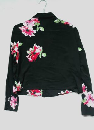 Блуза укороченная цветочный принт р.m (eur38)2 фото