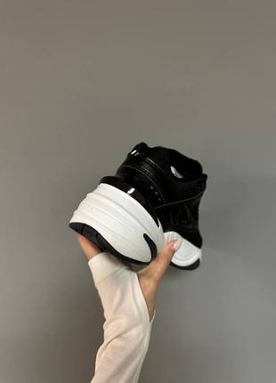 Стильные женские мужские кроссовки nike m2k tekno black/white чёрно-белые6 фото