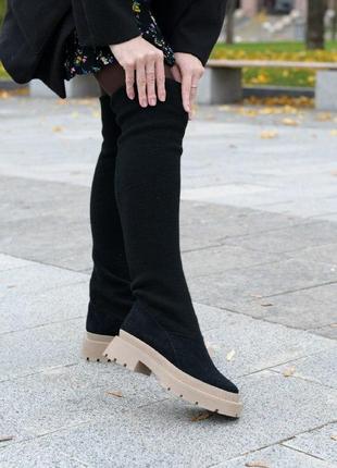 Супер стильні замшеві чоботи-панчохи в наявності та під відшив демі / зима 💛💙🏆6 фото