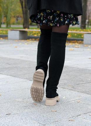 Супер стильні замшеві чоботи-панчохи в наявності та під відшив демі / зима 💛💙🏆8 фото