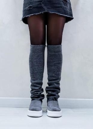 Супер стильні замшеві чоботи-панчохи в наявності та під відшив демі / зима 💛💙🏆7 фото