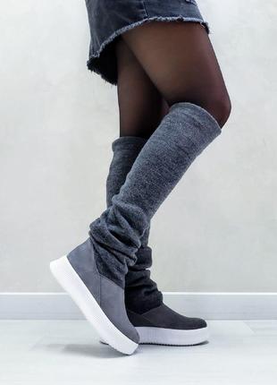 Супер стильні замшеві чоботи-панчохи в наявності та під відшив демі / зима 💛💙🏆8 фото