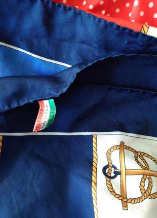 74х78 см итальянский платок хустка в морской тематике с якорями3 фото