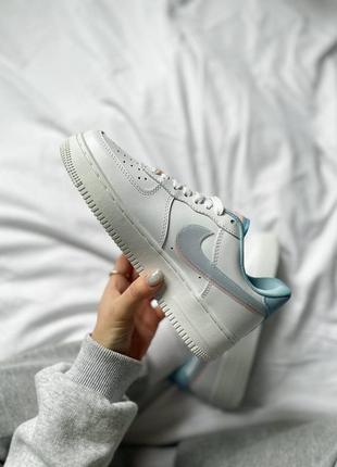 Кросівки nike air force 1 white blue pink3 фото