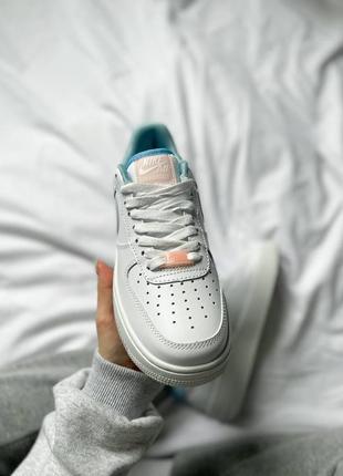 Кросівки nike air force 1 white blue pink2 фото