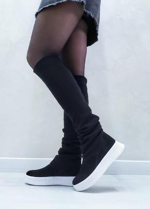 Супер стильні замшеві чоботи-панчохи в наявності та під відшив демі / зима 💛💙🏆10 фото