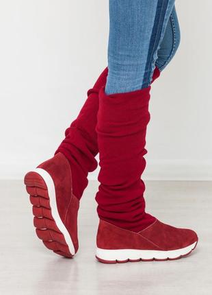 Супер стильні замшеві чоботи-панчохи в наявності та під відшив демі / зима 💛💙🏆4 фото