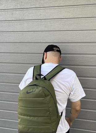 Рюкзак хакі, базовий рюкзак з лого nike1 фото