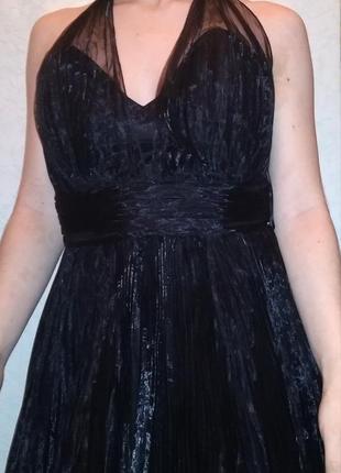 Платье на вечер выпускной винтажное нарядное чёрное гофрированное плиссе мэрилин монро2 фото