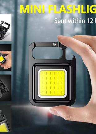 Многофункциональный мощный аккумуляторный фонарик led mini gt79-5. фонарик брелок, магнит, карабин, открывашка