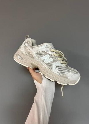Красивейшие женские кроссовки new balance 530 cream premium бежевые кремовые