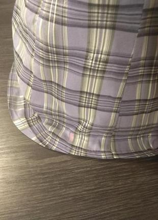 Жіноча сорочка на гудзиках в клітку, з коротким рукавом4 фото