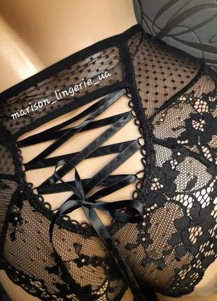 Сексуальные трусики на шнуровке высокая посадка, особое белье, прозрачные трусы сеточка, высокие трусы3 фото